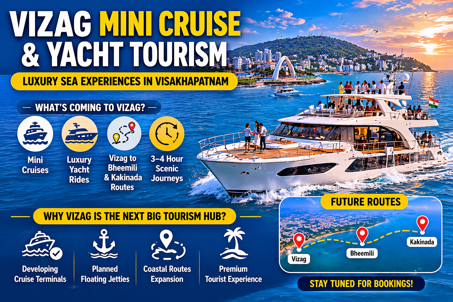 Vizag mini cruise tourism yacht services in Visakhapatnam