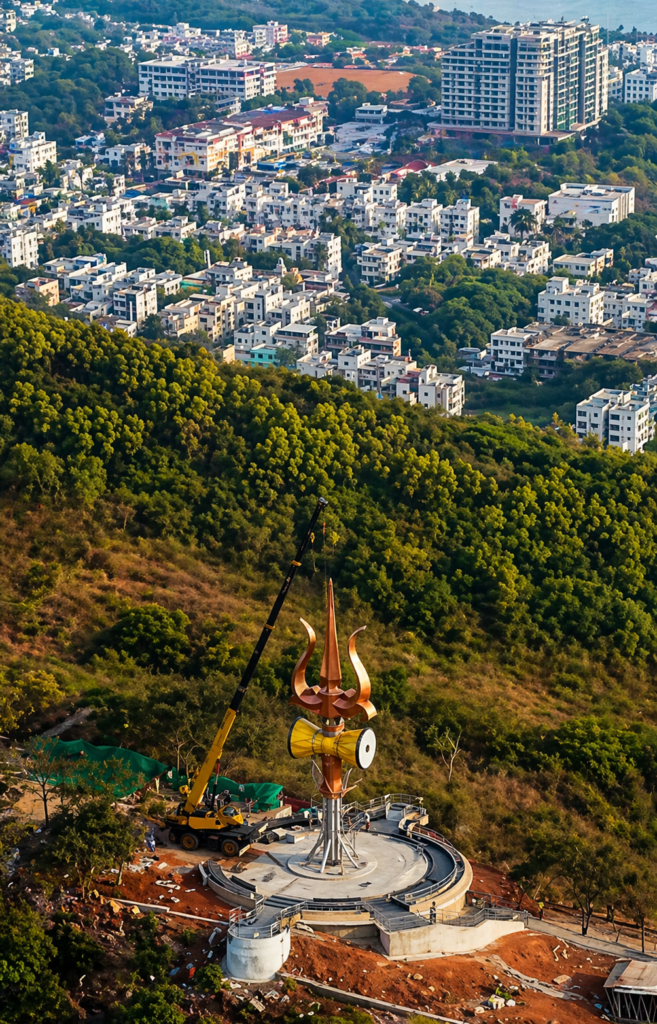 Vizag Kailasagiri 65ft Trishul and 10ft Damaru attraction