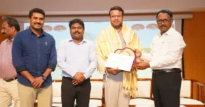 Vizag GVMC officials receiving state award for highest property tax collection 2025 Andhra Pradesh