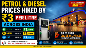 Petrol and diesel prices hiked by ₹3 per litre across India