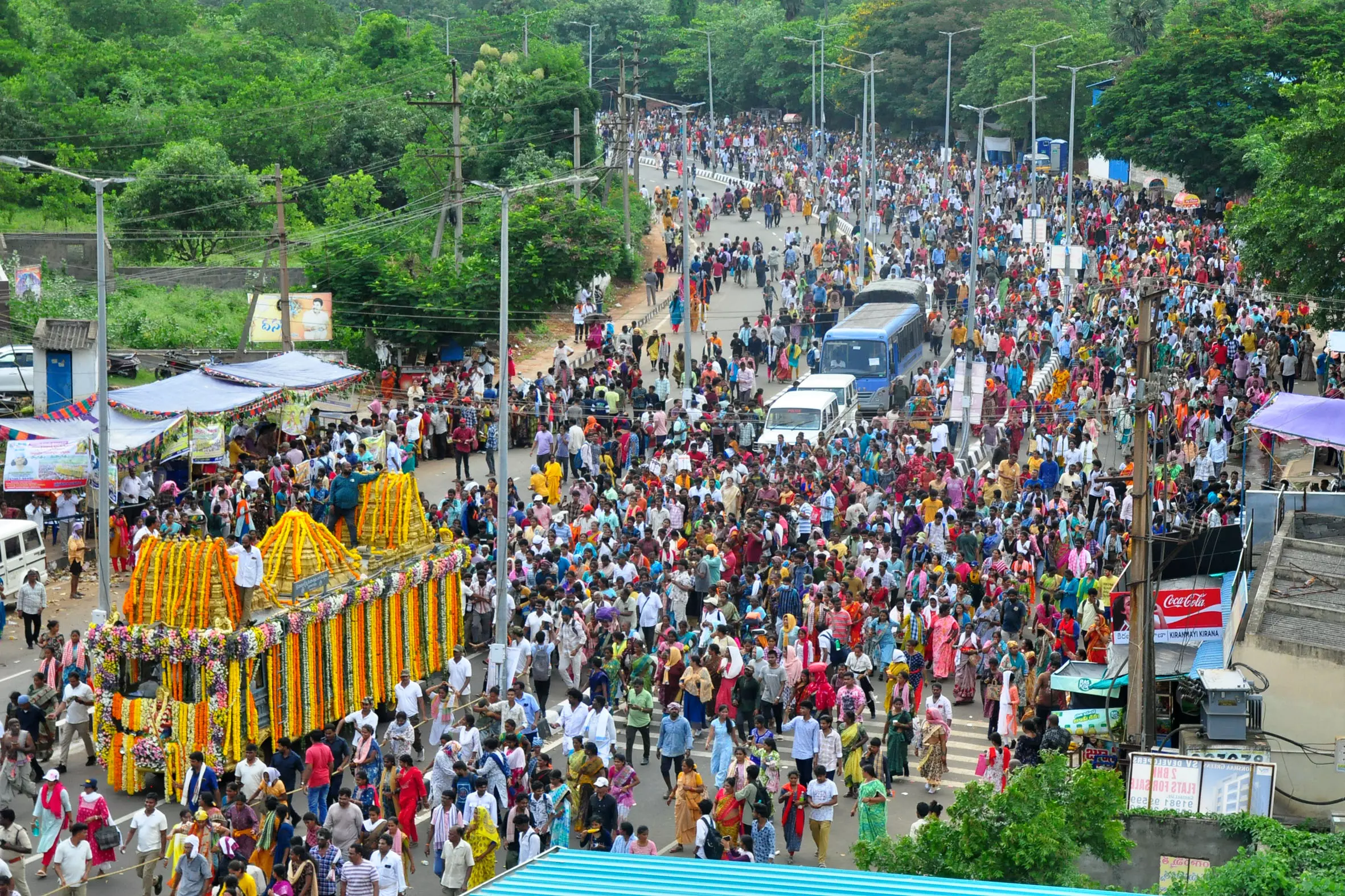 Simhachalam Giri Pradakshina 2026 devotees walking around hill temple in Vizag