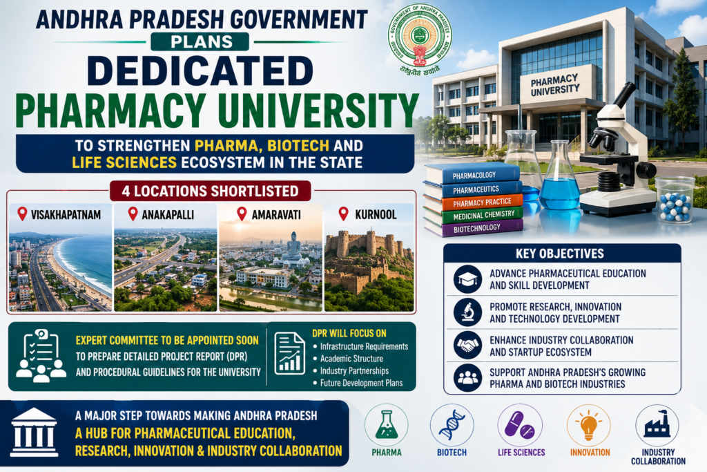 Andhra Pradesh plans Pharmacy University with Vizag among shortlisted locations
