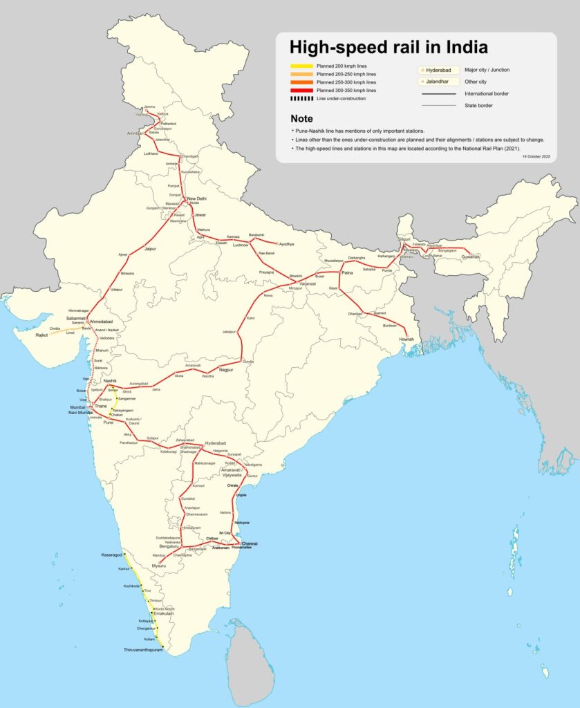 Andhra Pradesh High Speed Rail corridor map and stations