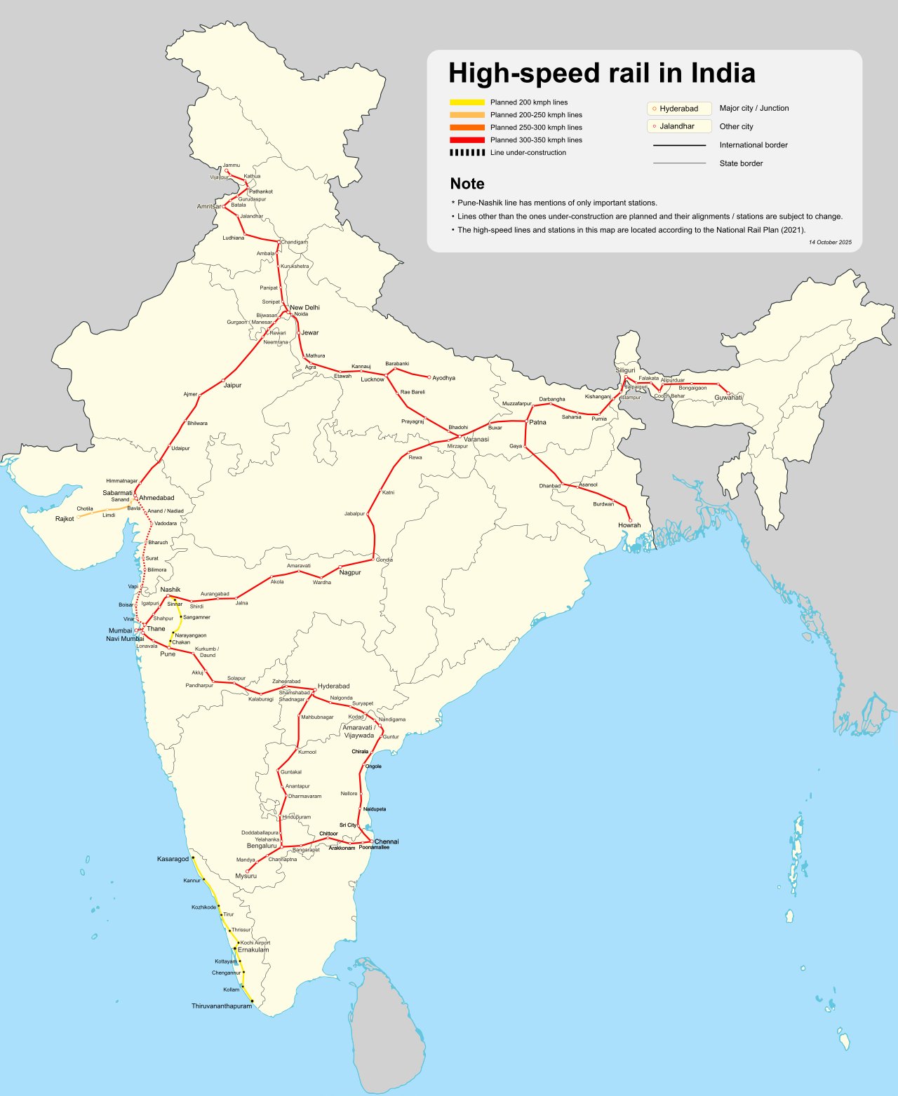 Andhra Pradesh High Speed Rail corridor map and stations
