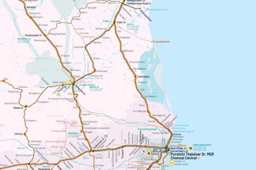 Andhra Pradesh High Speed Rail corridor map and stations