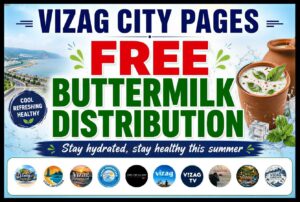 Free buttermilk distribution poster by Vizag city pages in Visakhapatnam