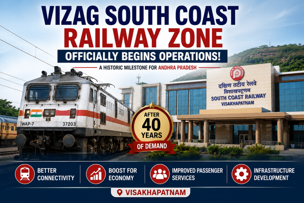 South Coast Railway Zone officially begins operations in Vizag after decades of demand