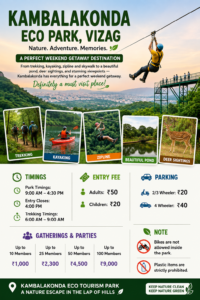 Kambalakonda Eco Tourism Park Vizag trekking kayaking zipline viewpoints