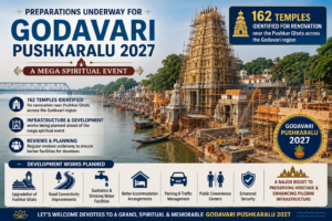 Preparations underway for Godavari Pushkaralu 2027 with temple renovation projects in Andhra Pradesh.