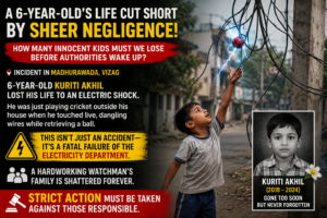 Six-year-old boy dies after electric shock from dangling wires in Madhurawada Vizag