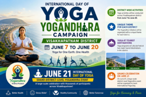 Yogandhra Campaign 2026 yoga activities in Vizag ahead of International Yoga Day June 21