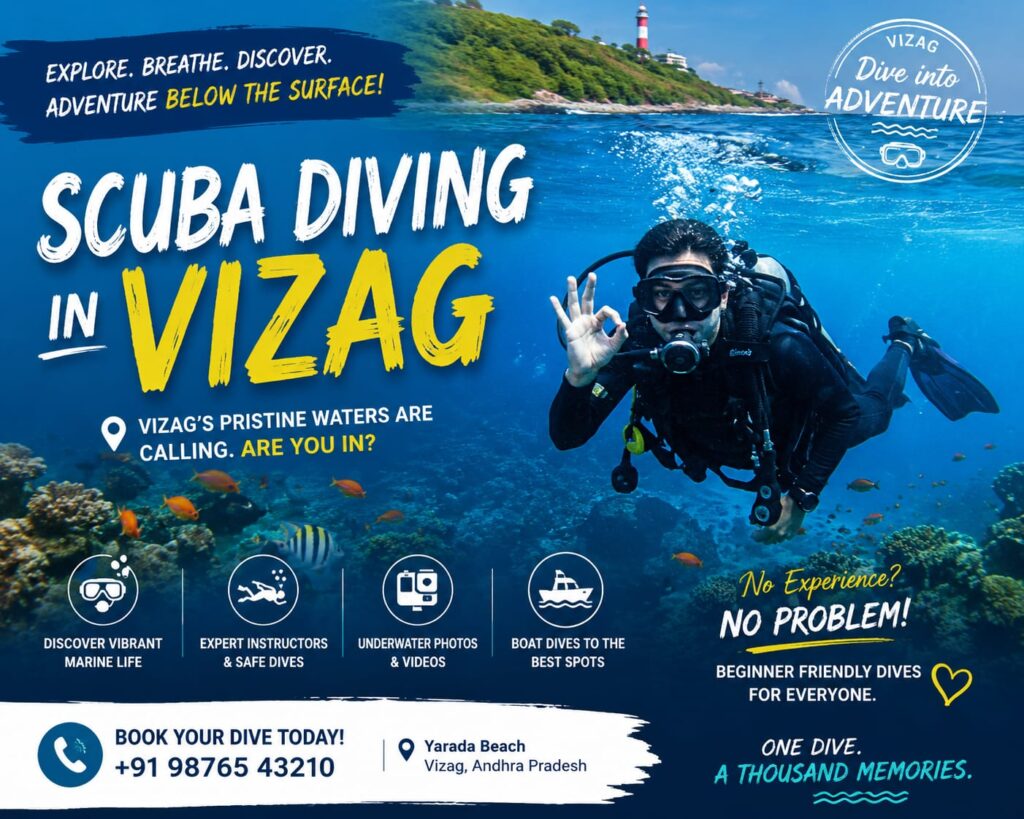 Tourists enjoying scuba diving in Vizag waters