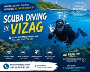 Tourists enjoying scuba diving in Vizag waters