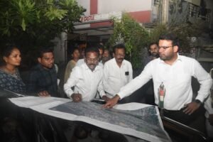 GVMC Commissioner Ketan Garg inspecting proposed road widening projects in Vizag