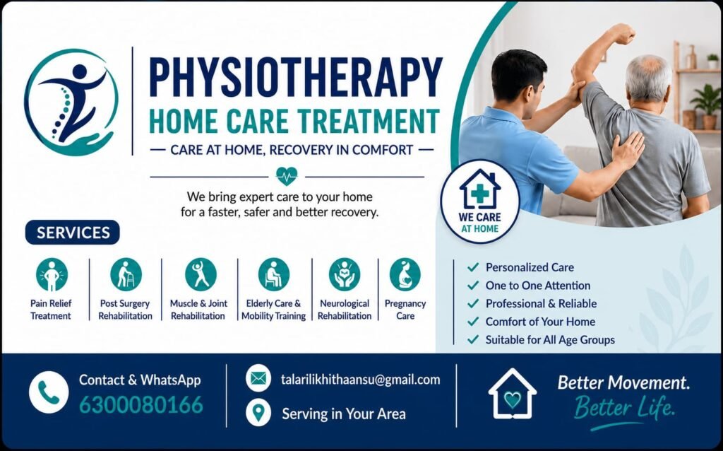Physiotherapy Home Care Treatment services in Rajahmundry and nearby areas