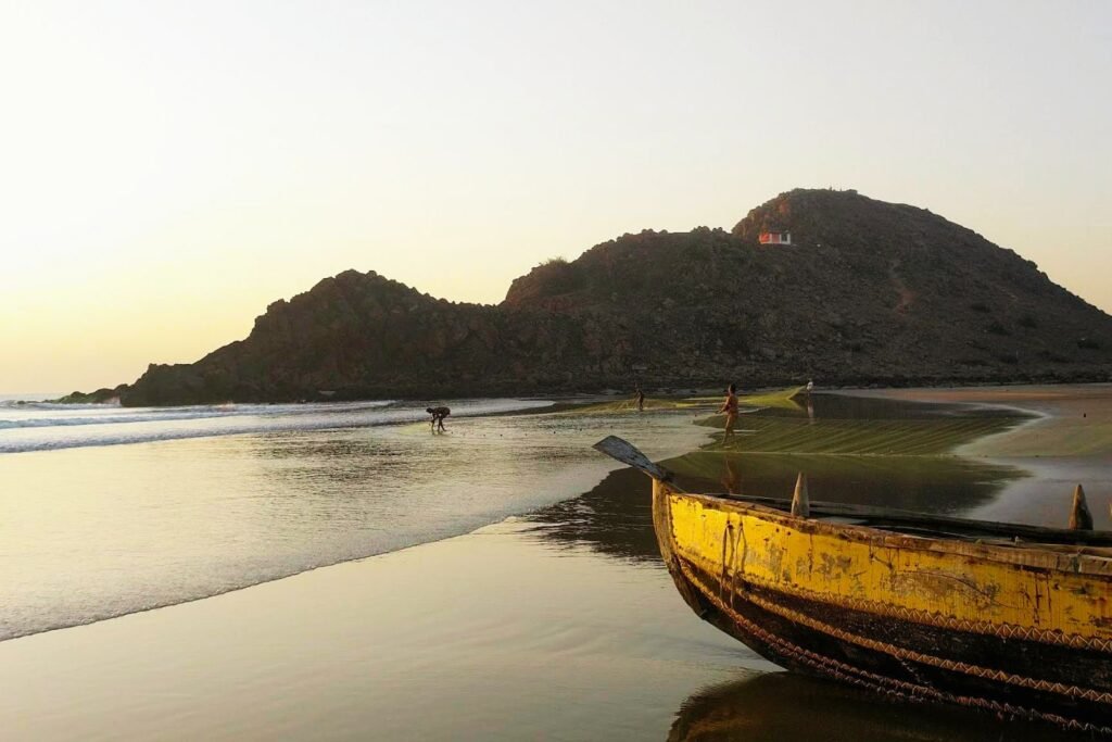 Scenic view of Appikonda Beach and Someswara Swamy Temple near Vizag