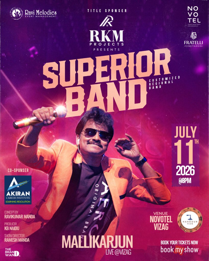 Mallikarjun performing live in concert at Novotel Visakhapatnam Varun Beach in Vizag on July 11, 2026
