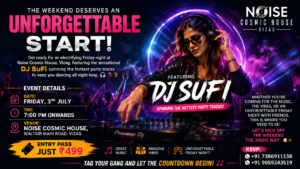 DJ SuFi performing at Friday Night Party in Noise Cosmic House Vizag