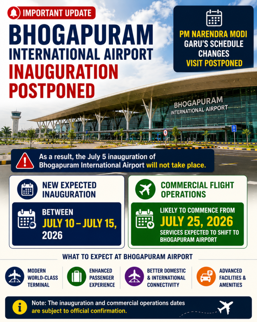 Bhogapuram International Airport near Visakhapatnam ahead of its expected inauguration.