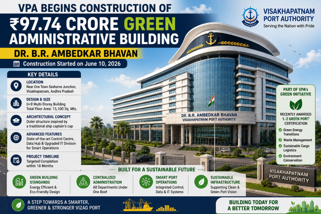 VPA Dr B R Ambedkar Bhavan green administrative building in Visakhapatnam