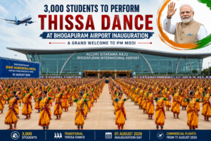 3,000 students performing Thissa Dance during Bhogapuram International Airport inauguration