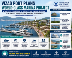 Proposed world-class marina project in Visakhapatnam under the Sagarmala Programme.