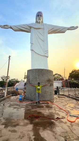 Jesus Christ Statue at Rakshana Giri Gnanapuram Visakhapatnam