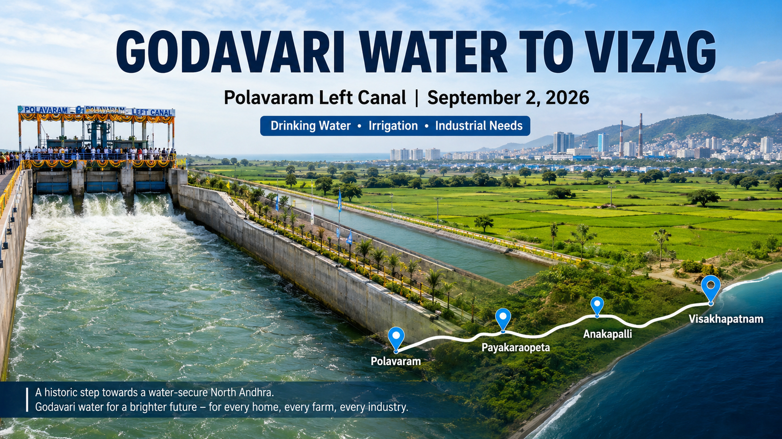 Polavaram Left Canal Godavari water supply to Visakhapatnam