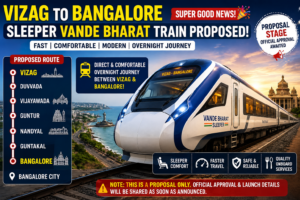 Proposed Vizag to Bangalore Sleeper Vande Bharat train route