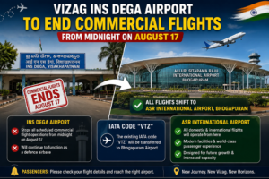 INS Dega Airport commercial flights shift to ASR International Airport Bhogapuram from August 17