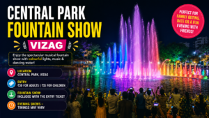 Central Park Fountain Show in Vizag with colorful musical fountains