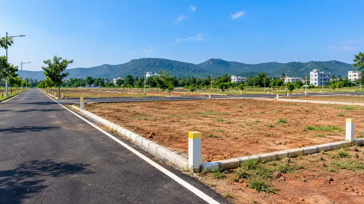 Illustrative view of a residential open plot advertised for sale in Geddapeta near Thagarapuvalasa, Vizag.