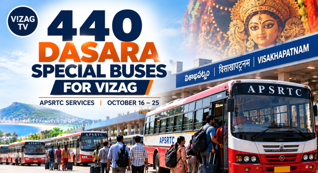 Illustrative image of public transport buses for Dasara travel in Visakhapatnam