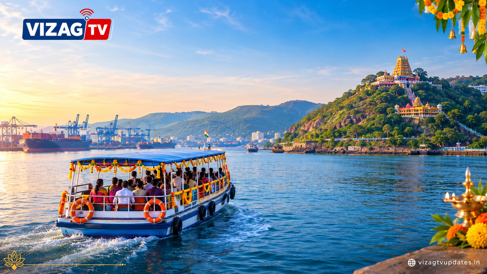 Sagar Durga boat ride in Vizag during Navaratri 2026