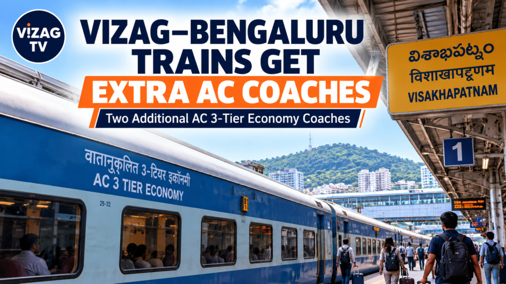 Illustrative image of a passenger train at Visakhapatnam station